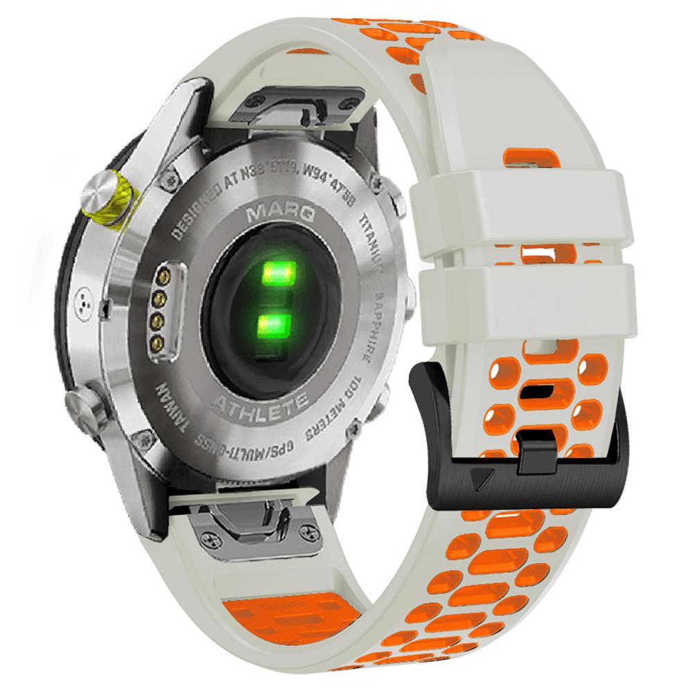 Pro Garmin Fenix 7X/7X Pro/6X Quickfit 26mm řemínek k hodinkám Třířadé otvory Dvoubarevný silikonový pásek