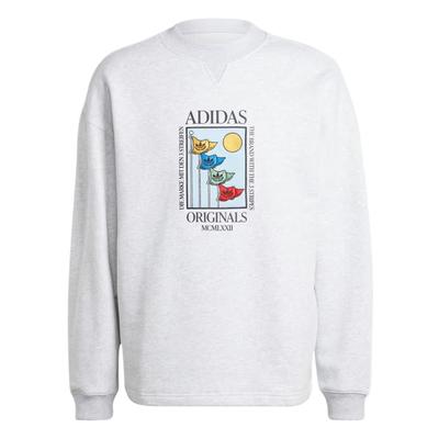 adidas Originals Letter Print Loose Comfortable Breathable Soft Sweatshirt Men Sweatshirt Light-Gray IZ2550