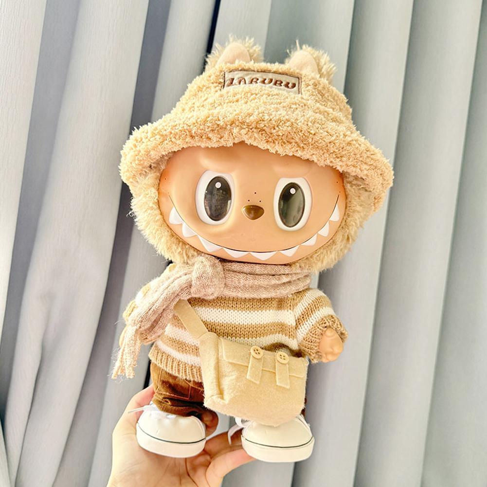For 38cm Labubu Doll Clothes Fashion Clothes Hoodies Doll Clothes Color Match Hoodies Dolls Accessories Cute Decoration Little Cloths