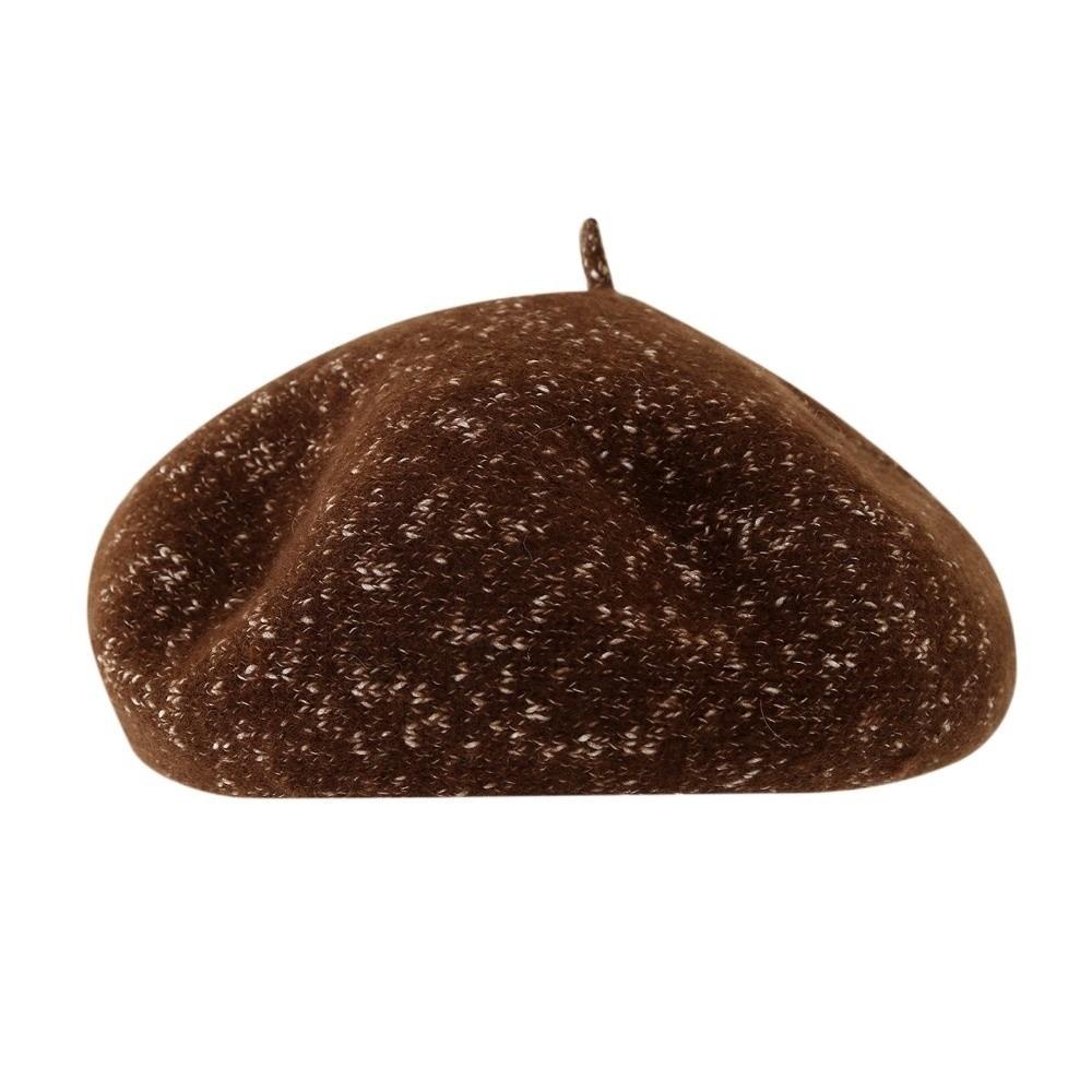 

Шерстяные женские береты Сохраняют тепло Художественная шляпа Винтажная британская шапочка Женские кофейный