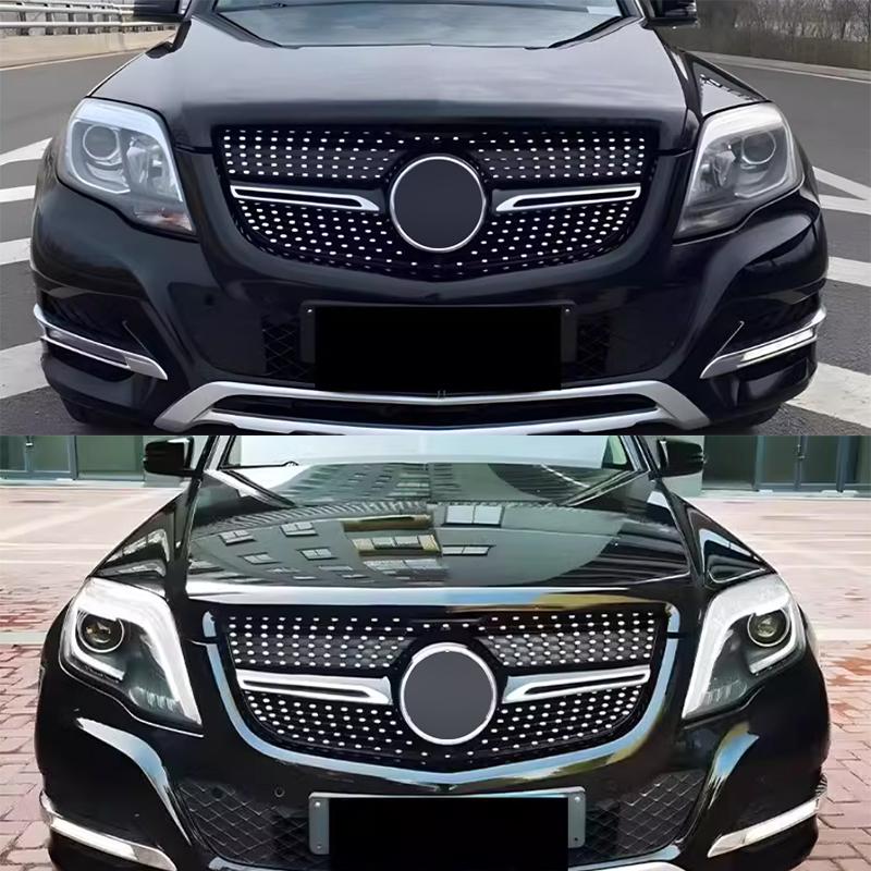 Front Bumper Grille Grills For Mercedes-Benz GLK Class X204 GLK260 GLK300 GLK350 2013 2014 2015 Facelift ABS Racing Grill