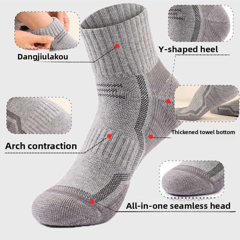 Adult Crew Thickened Towel-Base Winter Hiking Climbing ODM Professional Athletic Seamless Socks Sweat-Absorbent Breathable