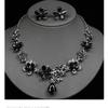 2026 European and American Necklaces, Earrings Sets, Women's Cross-border Jewelry, Crystal Water Alloy Bridal Wedding Jewelry, Flowers Retro Style