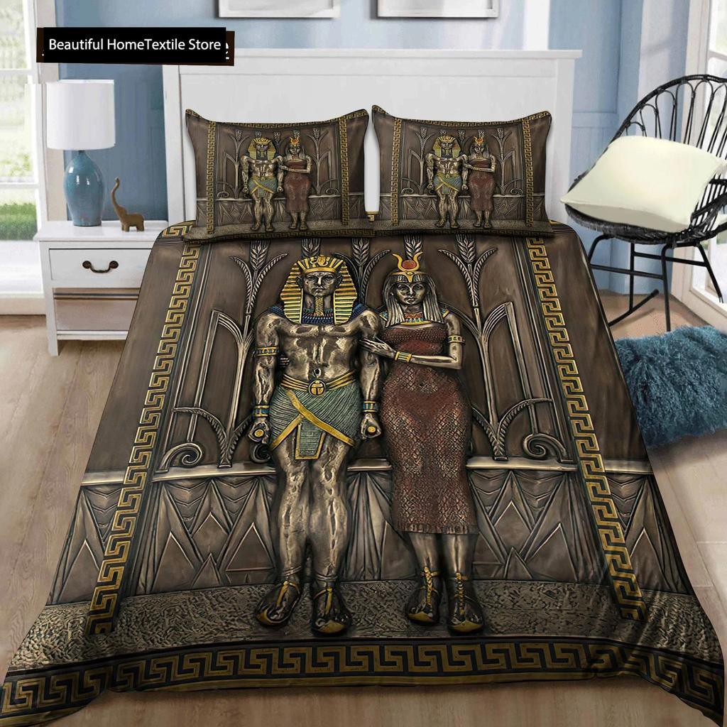 Ancient Egypt Anubis Egyptian Symbol Culture Comfortable Duvet Quilt Cover Pillowcase Bedding Set Children Bedroom Home Textile