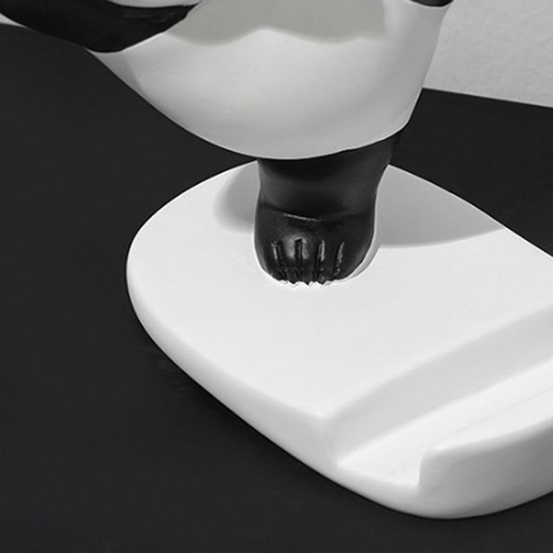 Panda Phone Holder Panda Figurines For Universal Cell Mobile Phone Stand Holder Resin Sculpture Statue Home Office Desk Decor