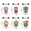 Koreanische Cartoon Fuchs Bubble Tea Brosche - Niedlicher Tier Getränkebecher Anstecker für Kleidung & Taschen