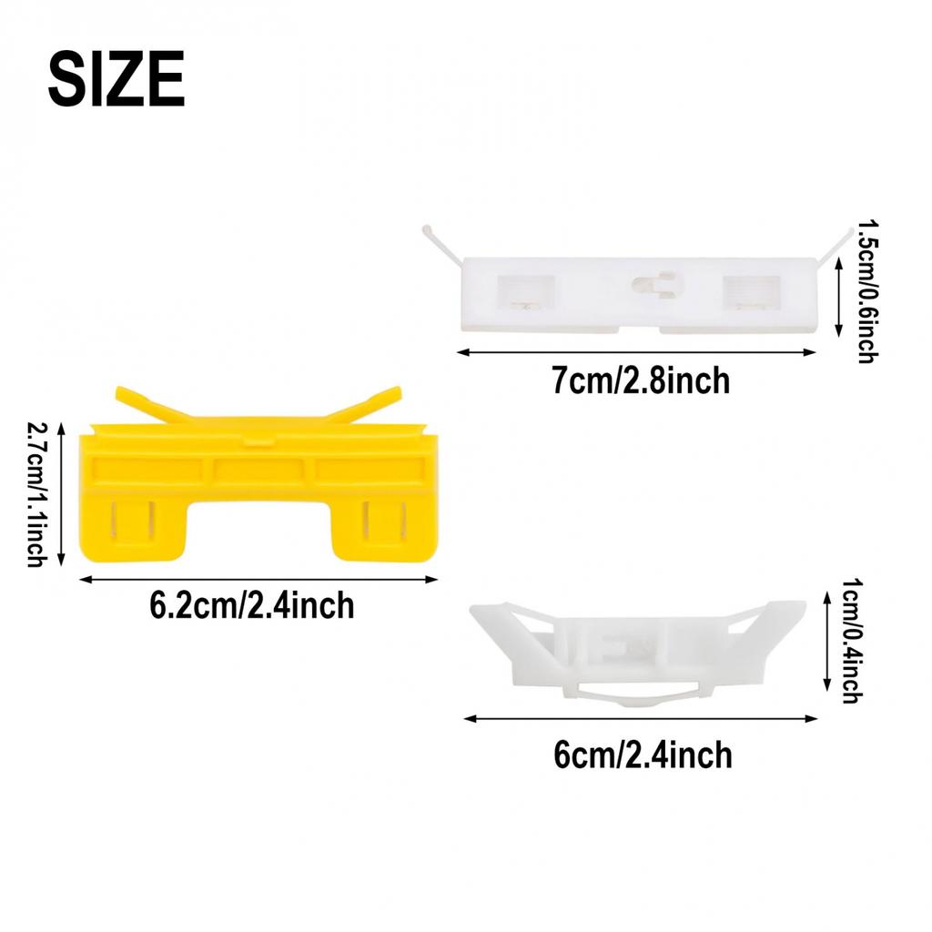 White & Yellow Molding Clips Windshield Roof 6.2cm X 2.7cm 7cm X 1.5cm