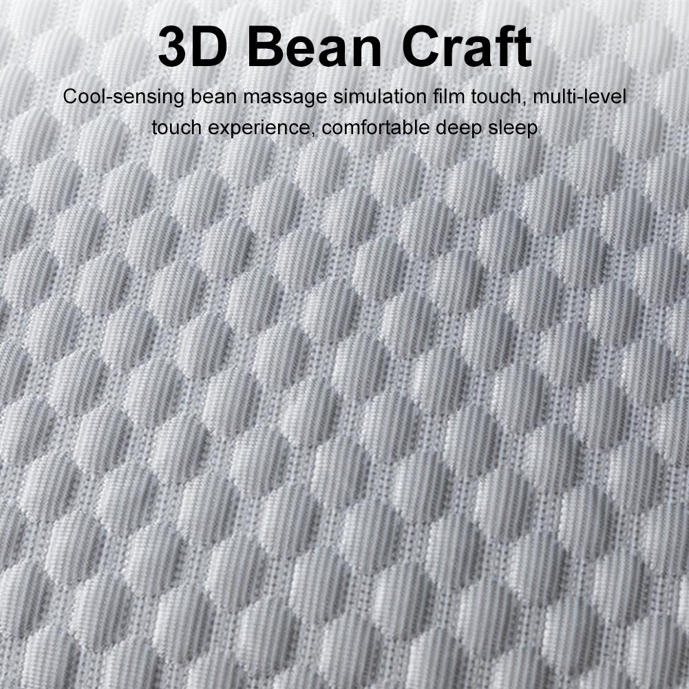 2PCS Cooling Pillowcase Solid Color Ice Bean Pillowcase Washable Air Conditioning Cover Washable (No Pillow) 48x74cm for Home