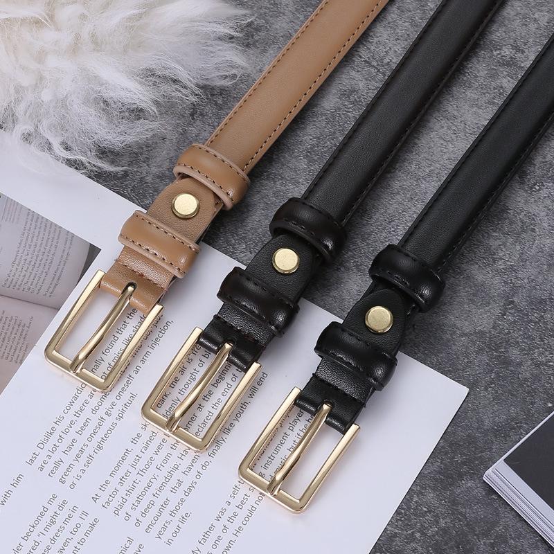 Stylish Women's Black Leather Belt - Versatile, Fashionable, and Decorative for Skirts