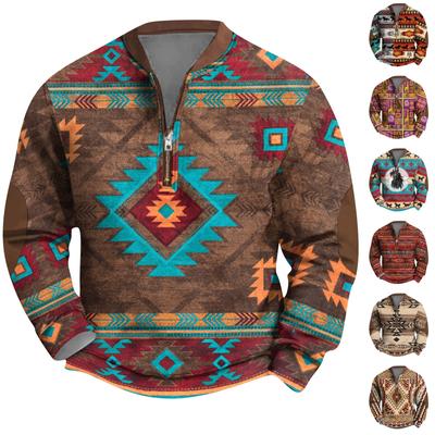 Men's Retro Casual Gradient Printed Sweatshirt