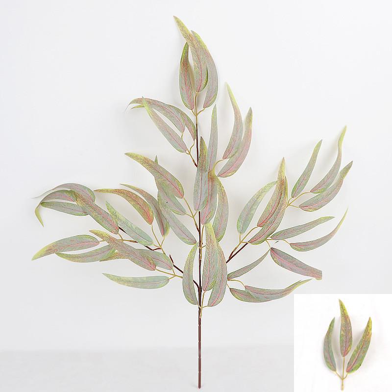 Eucalyptus Branch Artificial Flower Decor With Silk And Plastic Material For Wedding And Outdoor Settings