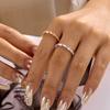 Dainty Inlaid Zircon Ring For Women Gold Plated Round CZ Crystal Copper Finger Ring Party Wedding Daily Wear Minimalist Jewelry