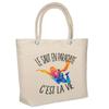 Beach Bag - PLANETEE - Soft Cooler / Lunch Bag - Natural Cotton - Large Capacity - Parachute Jump Pattern