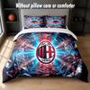 סט מצעים AC Milan עיצוב מיטה 1 ציפה לשמיכה + 2 ציפיות לכריות רך נושם מצעי מיטה לבית