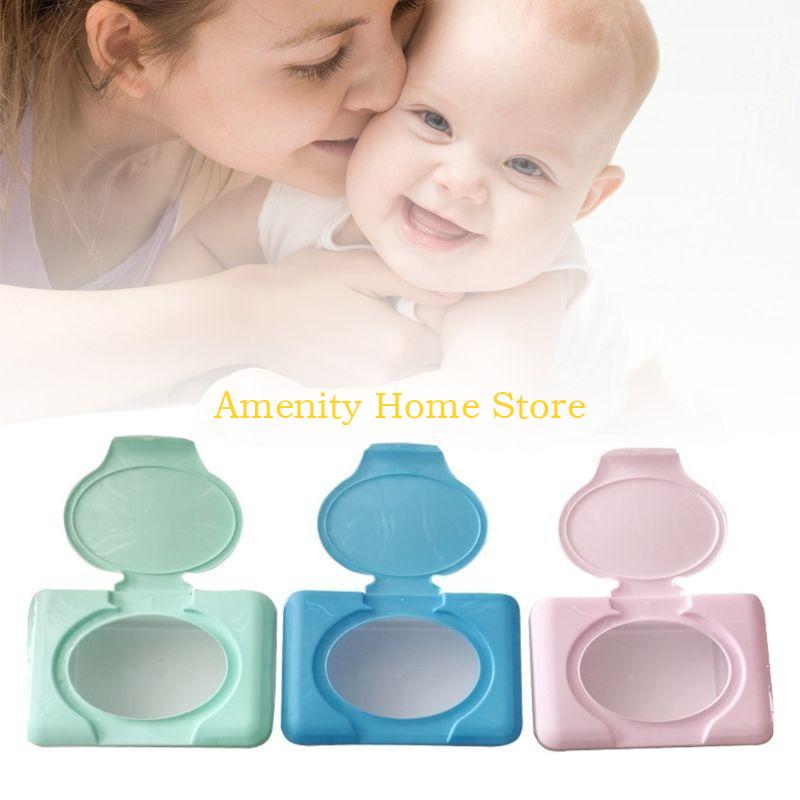 F26C Tabletop Tissue Organizer Baby Wet Wipe Storage Box for Living Room Bedroom Kitchen Countertops Wipe Dispenser Dustproof