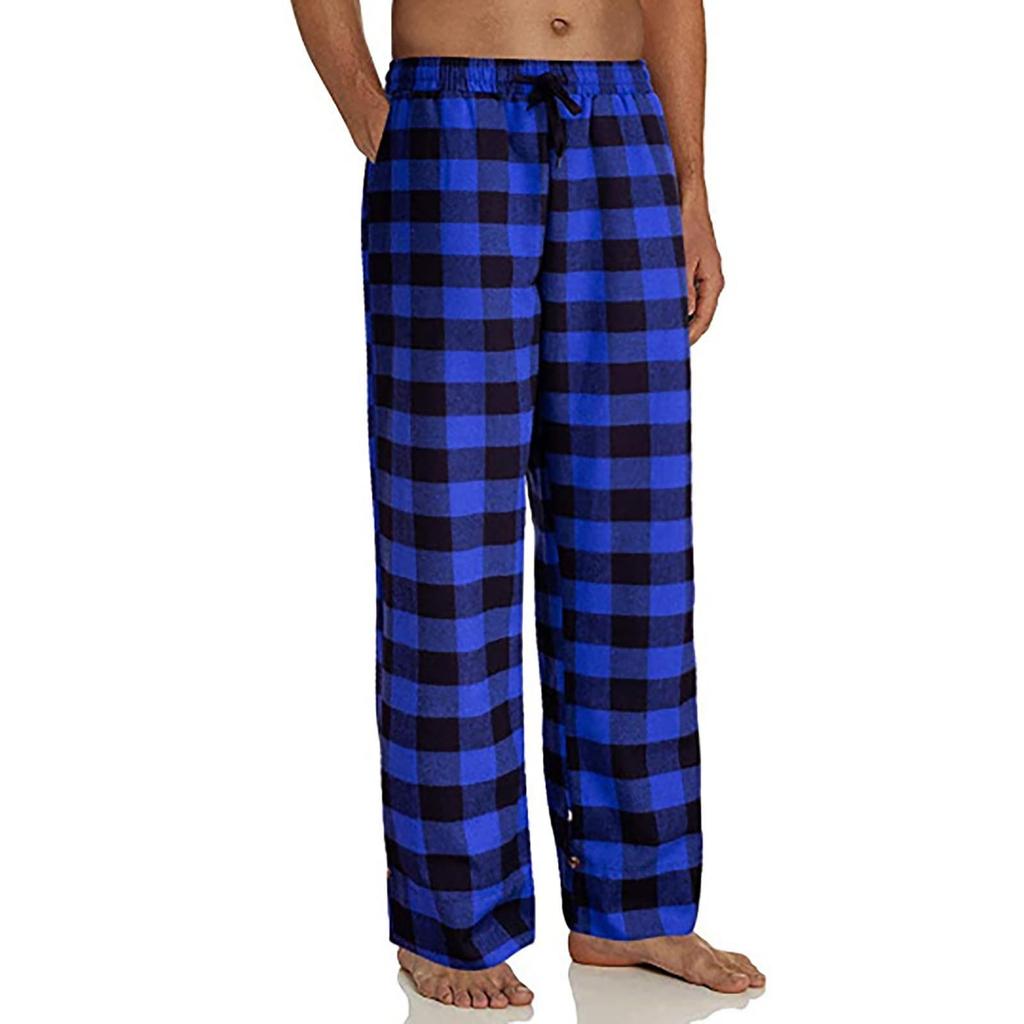 Fashion Men's Casual Plaid Loose Sport Plaid Pajama Pants Trousers