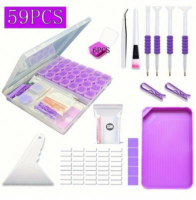 59 Diamantschilderij Sets, Knutselbenodigdheden Cadeaus voor Vrienden, Knutselgereedschap en Accessoires, Mozaïek Maken, Diamantschilderij Gereedschap en Accessoires Sets