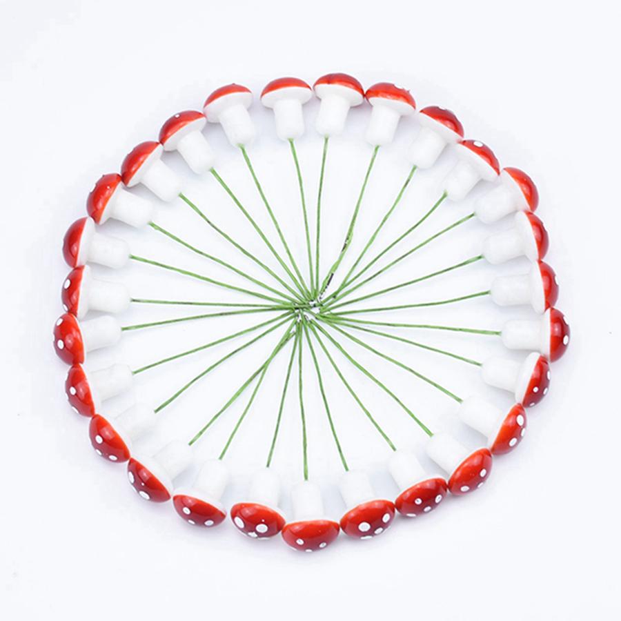 100Pcs Red Artificial Bubble Mushroom Home Decoration Christmas Garland Ornamental Flowerpot Candy Box Handmade Festival Wedding