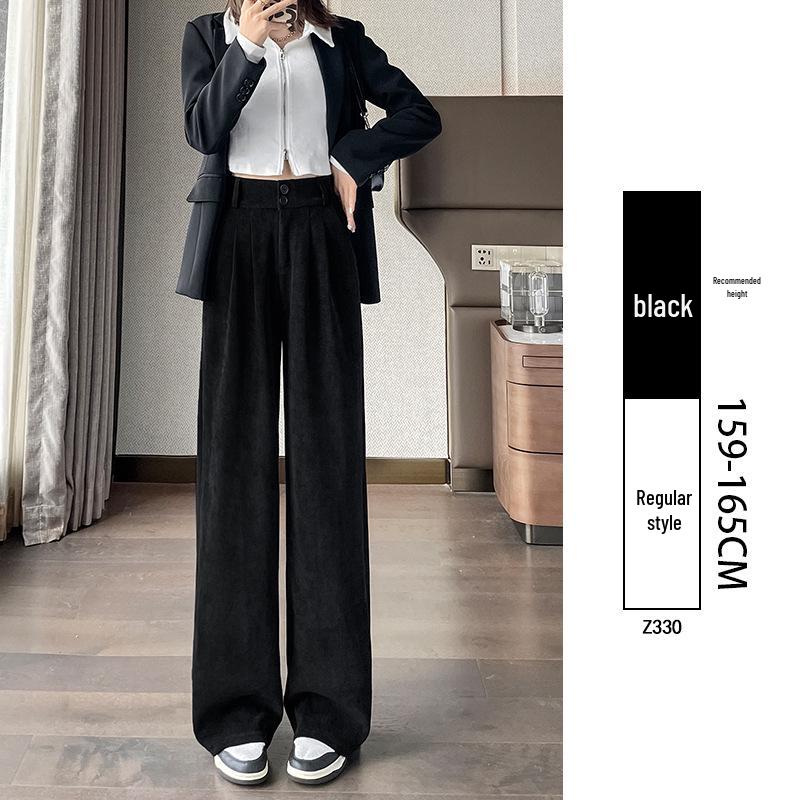 

Маленькие вельветовые брюки на флисовой подкладке - Зауженные, широкие для женщин, Осень/Зима 2025 L (111-125 lbs)