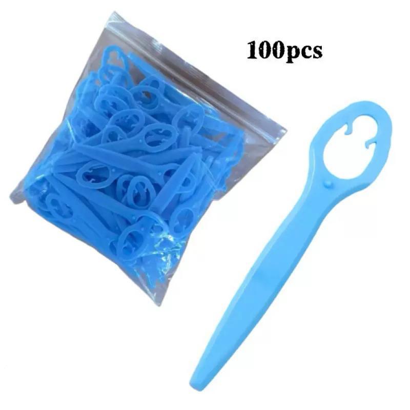 100Pcs Plastic Cutter Blades For Electric Cordless Grass Trimmer Strimmer Tool Grass Trimmer Blades Replacement Garden Tool