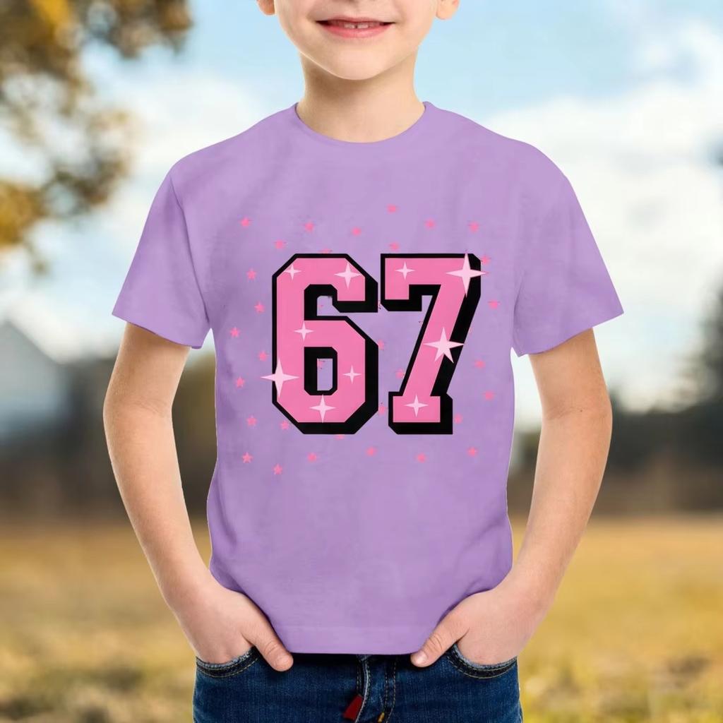 Kids 67 Themed Colorful Print TShirt Soft Cotton Fabric Breathable and Comfortable Ideal for Toddlers and Childrendf0227