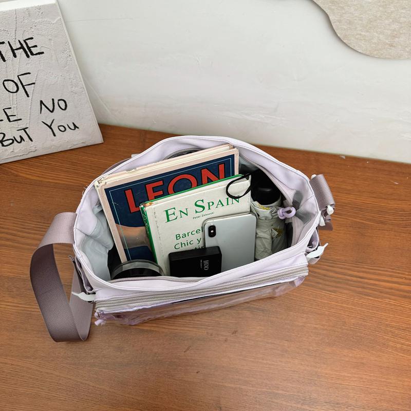 College Style Women's Crossbody Bag Student's Large Capacity Messenger Bag Color Contrast Shoulder Bag