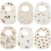 Organic Muslin Bibs, Baby Drool Bibs for Girls Boys, Soft Lap-shoulder Waterproof Snap Bibs for Teething