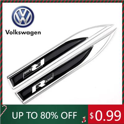 2026 Hot For VOLKSWAGEN VW 1 Pair 3D Metal Epoxy Badge Car Sticker Accessories Fender Emblem Sticker For Volkswagen VW Polo Golf