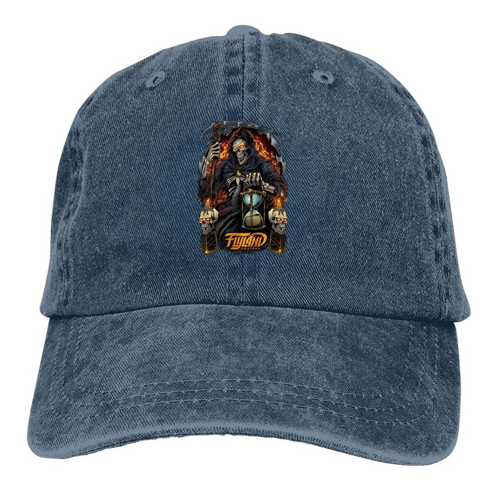 Grim Reaper With Hourglass Baseball Cap Men Hats Women Visor Protection Snapback Scary Horror Lover Caps