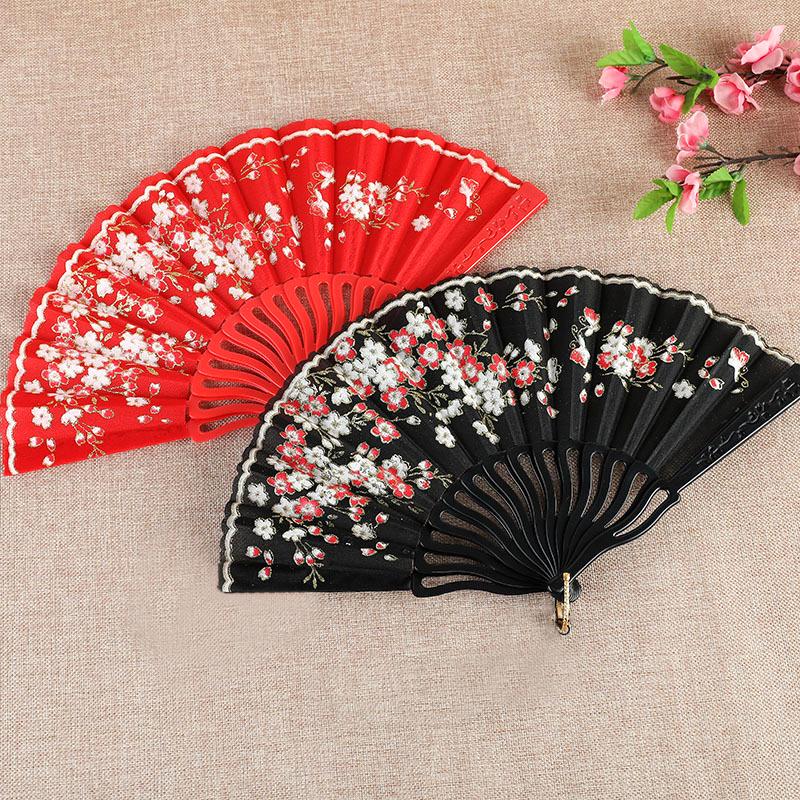 1PC Ancient Style Photography Folding Dance Performance Fan Elegant Plum Blossom Gift Plastic Classica New Chinese Style Colorful