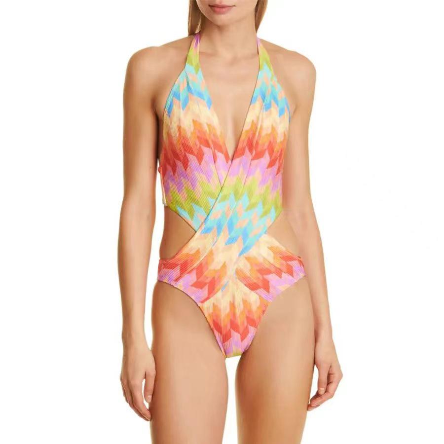 Costume da bagno intero sexy 2025 Europeo e Americano che copre la pancia
