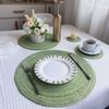 Ronde Geweven Placemats voor Tafel, Scandinavische Nep Katoen Linnen Garen Onderzetters, Hittebestendig Kussen voor Borden Kopjes, Rustieke Keuken Eetkamer Decoratie