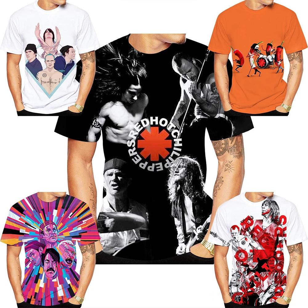

Powerful music band RHCP (Red Pepper) creative 3D printed fashionable personalized rock hip-hop T-shirt 6XL