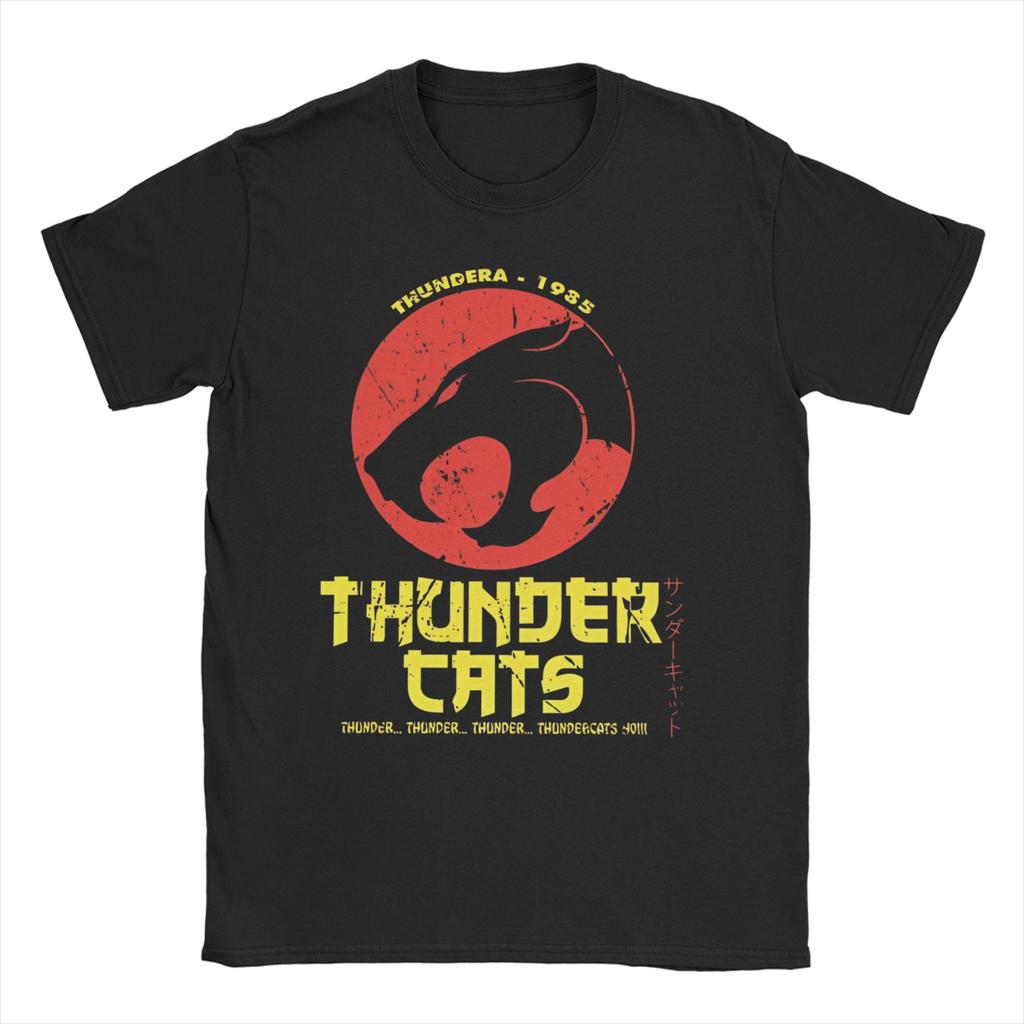 Logo Cartoon  80s Anime Lion Cool Men T Shirts Thundercats Funny Tees Short Sleeve Crew Neck TShirts Cotton 4XL 5XL Clothes