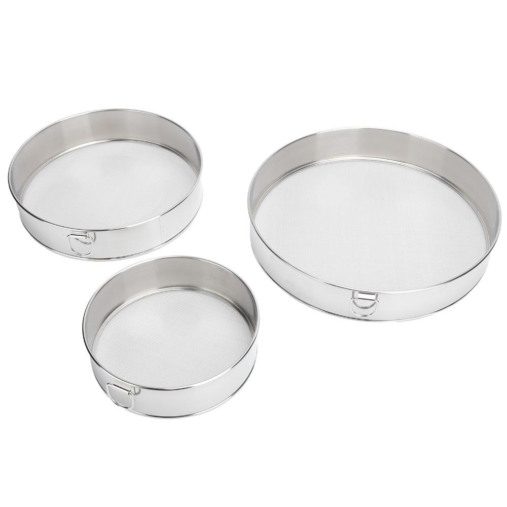 3pcs Fine Mesh Stainless Steel Flour Sifter French Pastry Baking Mold Home Kitchen
