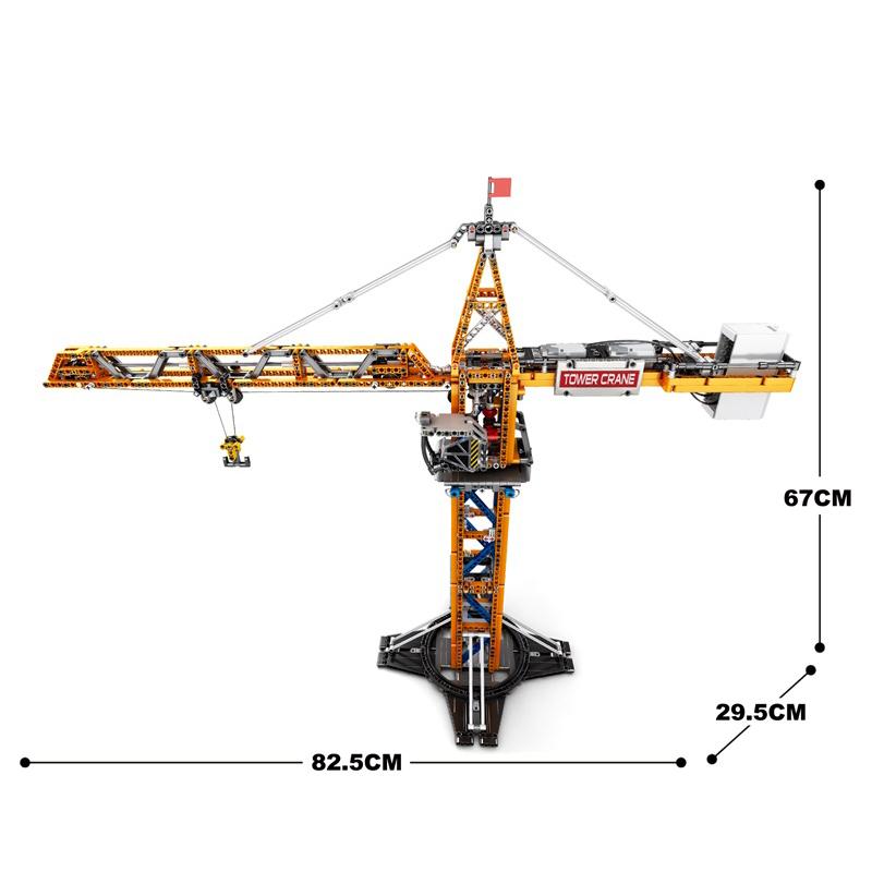 Non-Toxic 1176Pcs Remote Control Tower Crane Moc Model Building Blocks Tower Crane Electric Technology Bricks Children'S Diy Assembly Toys