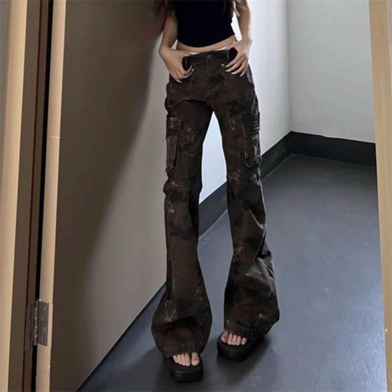 

Дизайнерские рабочие джинсы женские летние с высокой посадкой, узкие, с микроклешем, удлиненные, ретро с высокой посадкой, уличный стиль, широкие длинные джинсы для леди 4XL