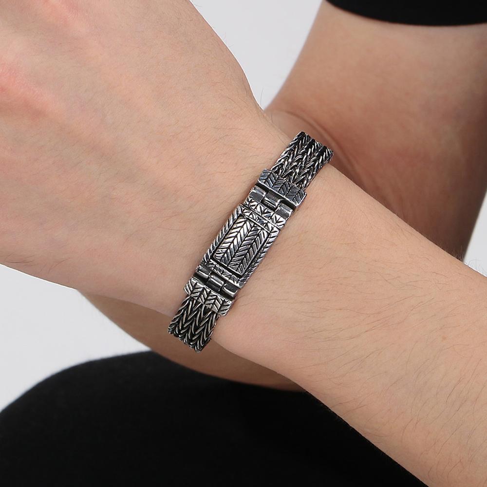 Retro Mannen Armband voor Mannen Gouden Kleur Roestvrij Staal 10MM Breedte Kielketting Heren Armbanden Om de Hand Pols Sieraden Accessoires