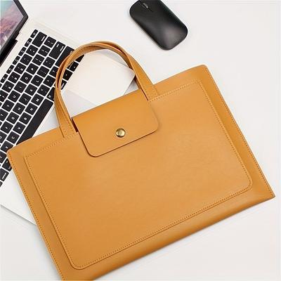 1pcs Waterproof PU Leather Laptop Bag Business Notebook Briefcase Slim Anti-Scratch Computer Bag with Handle