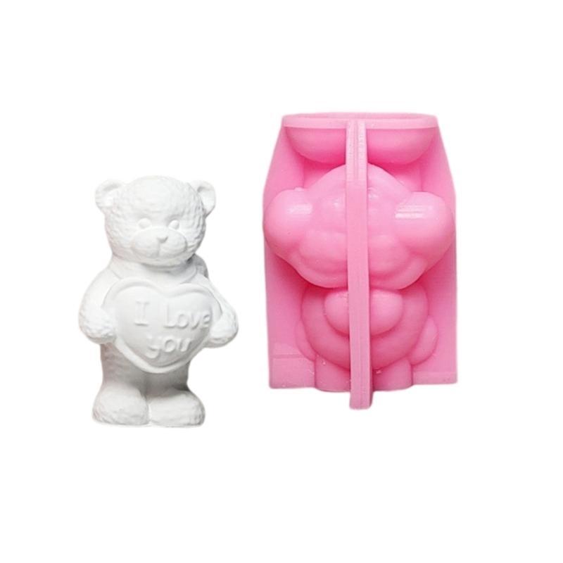 J0MC Bear Silicone Molds for Candle Soap Home Decoration Chocolate Cake Baking