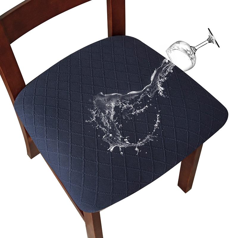 1Pc Polyester Dining Chair Dining Room Removable Cushion Covers Washable Upholstered WaterProof Chair Covers Elastic