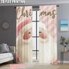 2pcs,2D Plane Printing Print Curtains Merry Christmas Santa Claus_ Merry Polyester Easy Install (without Rod) Gifts for Room,