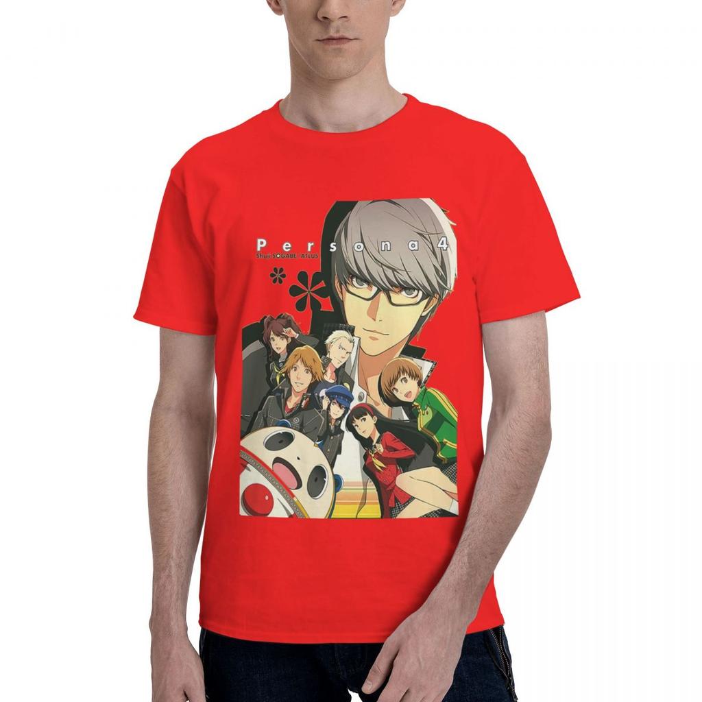 Persona 4 P4M Group Shot Graphic 100 Cotton Casual Breathable Confortable Shirt Mens Clothing Deals Mens Gifts