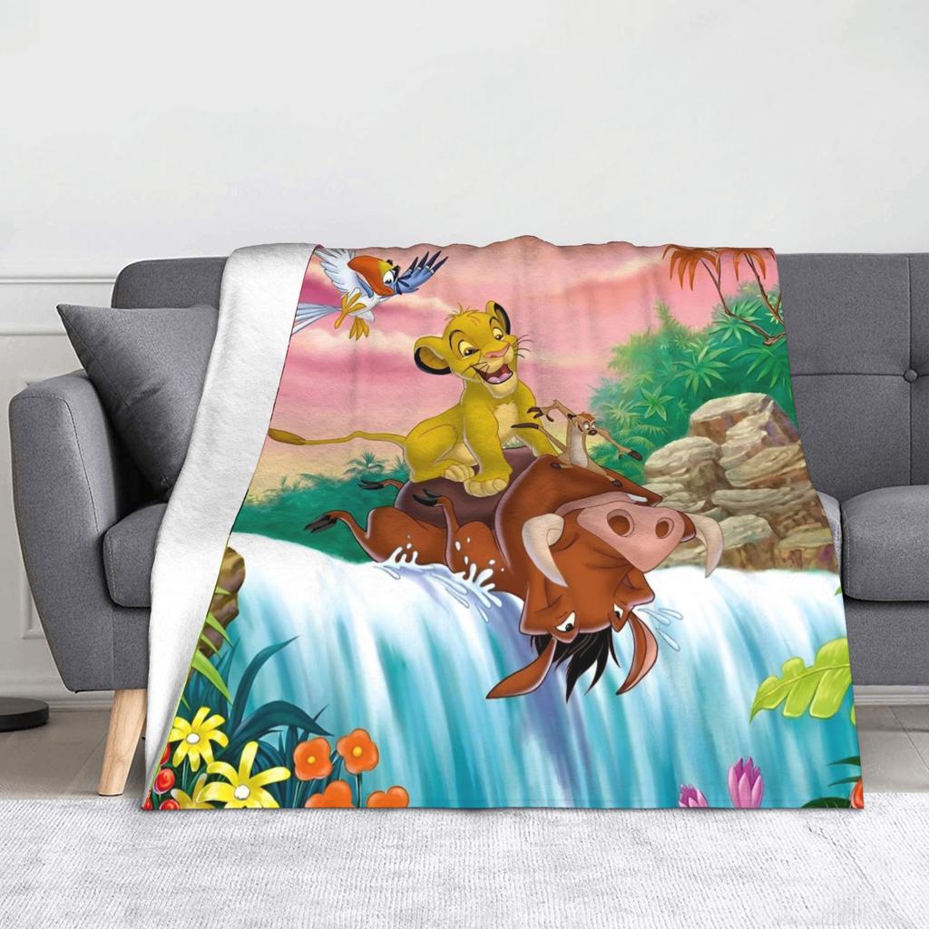 The Lion King Simba Friends Mufasa Blankets Flannel Funny Breathable Throw Blankets for Coverlet Textile Decor