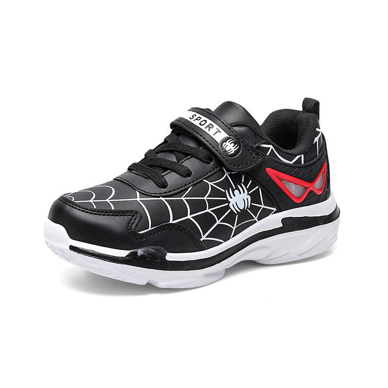 Cross-border boys' spider man children's shoes, autumn leather wear-resistant lightweight sneakers, children's baby fashion running shoes