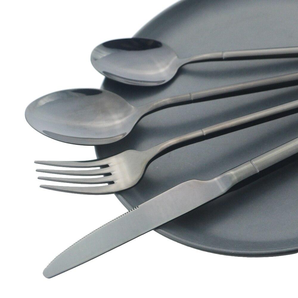6Pcs Gold Cutlery Set Stainless Steel Dinnerware Set Knife Dessert Fork Coffee Spoon Tableware Family Kitchen Flatware Silverware