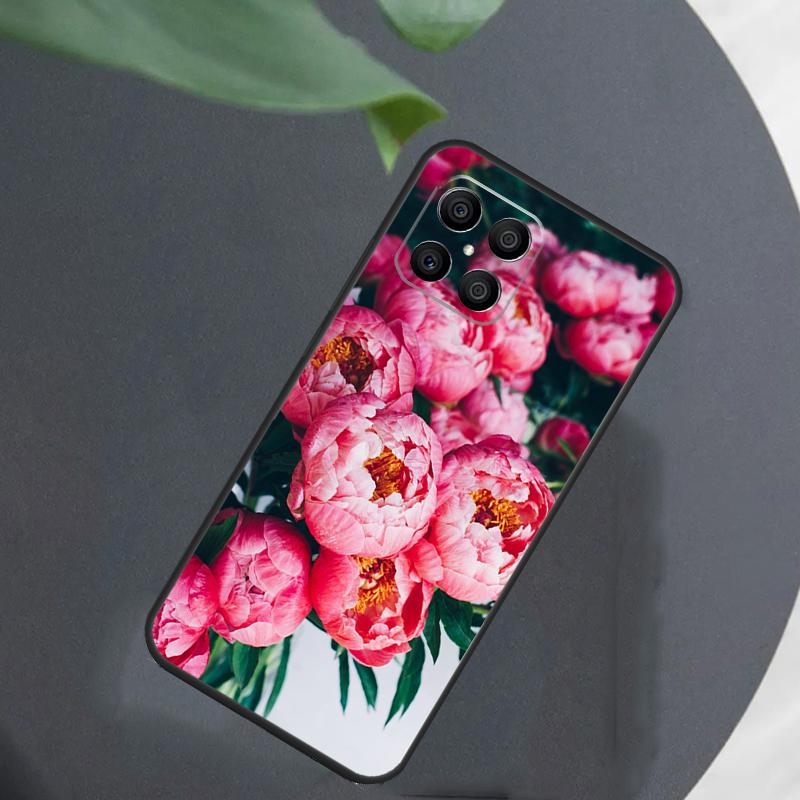 Elegant Pink Purple Peony Flower For Honor Magic 8 7 5 6 Pro Case For Honor 200 400 Lite 50 70 90 X8c X8b X9a X9b X9c X9d Win