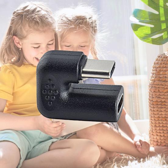 Typ-C Adapter Praktischer PVC U-förmiger Winkelstabiler Übertragung Typ C Stecker-zu-Buchse-Anschluss