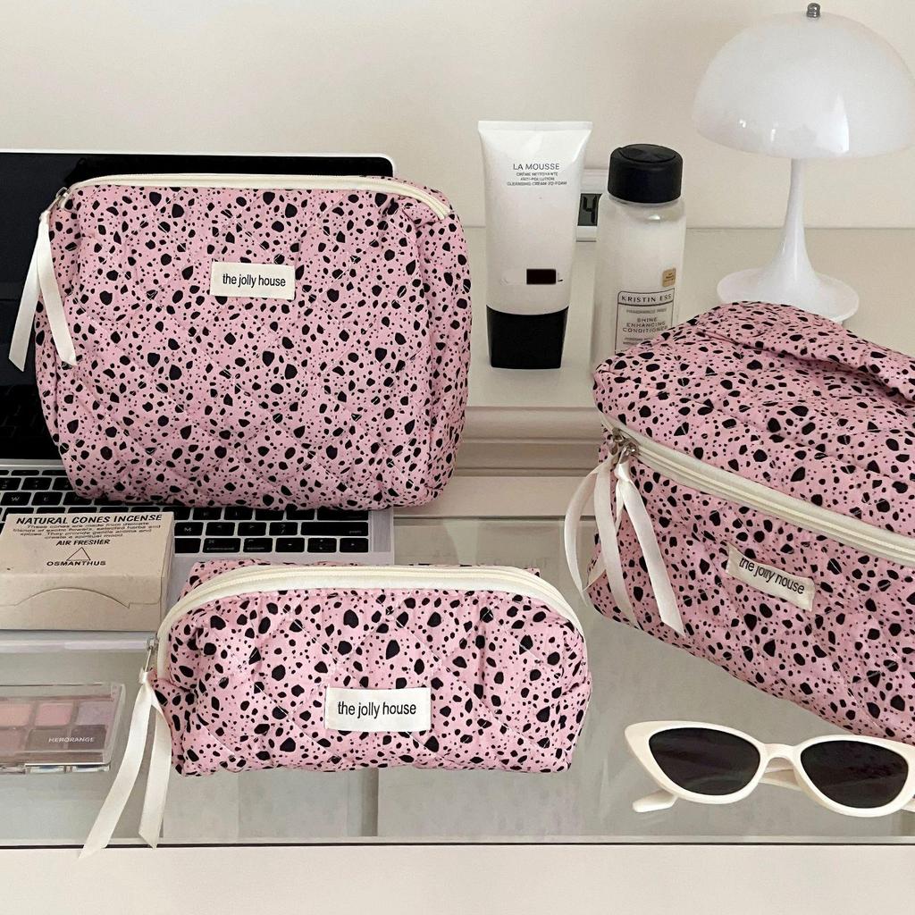 Women's Large Capacity Girlish Polka Dot Makeup & Wash Bag