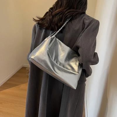 Módne Všestranné Dámske Tašky cez Rameno Trend Nové PU Kryt Zips Veľká Kapacita Jednofarebné Dámske Kabelky